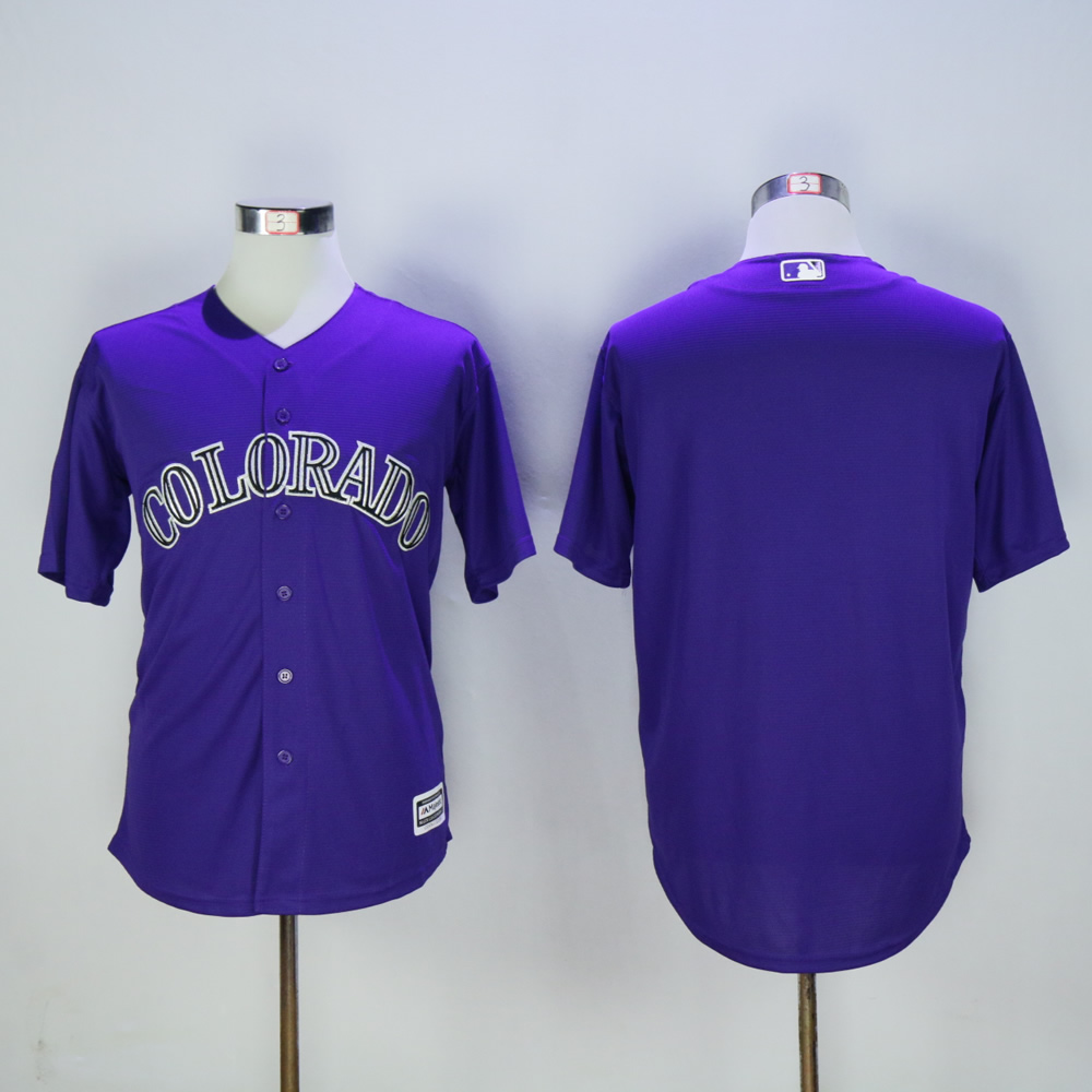 Men Colorado Rockies Blank Purple Game MLB Jerseys->youth mlb jersey->Youth Jersey